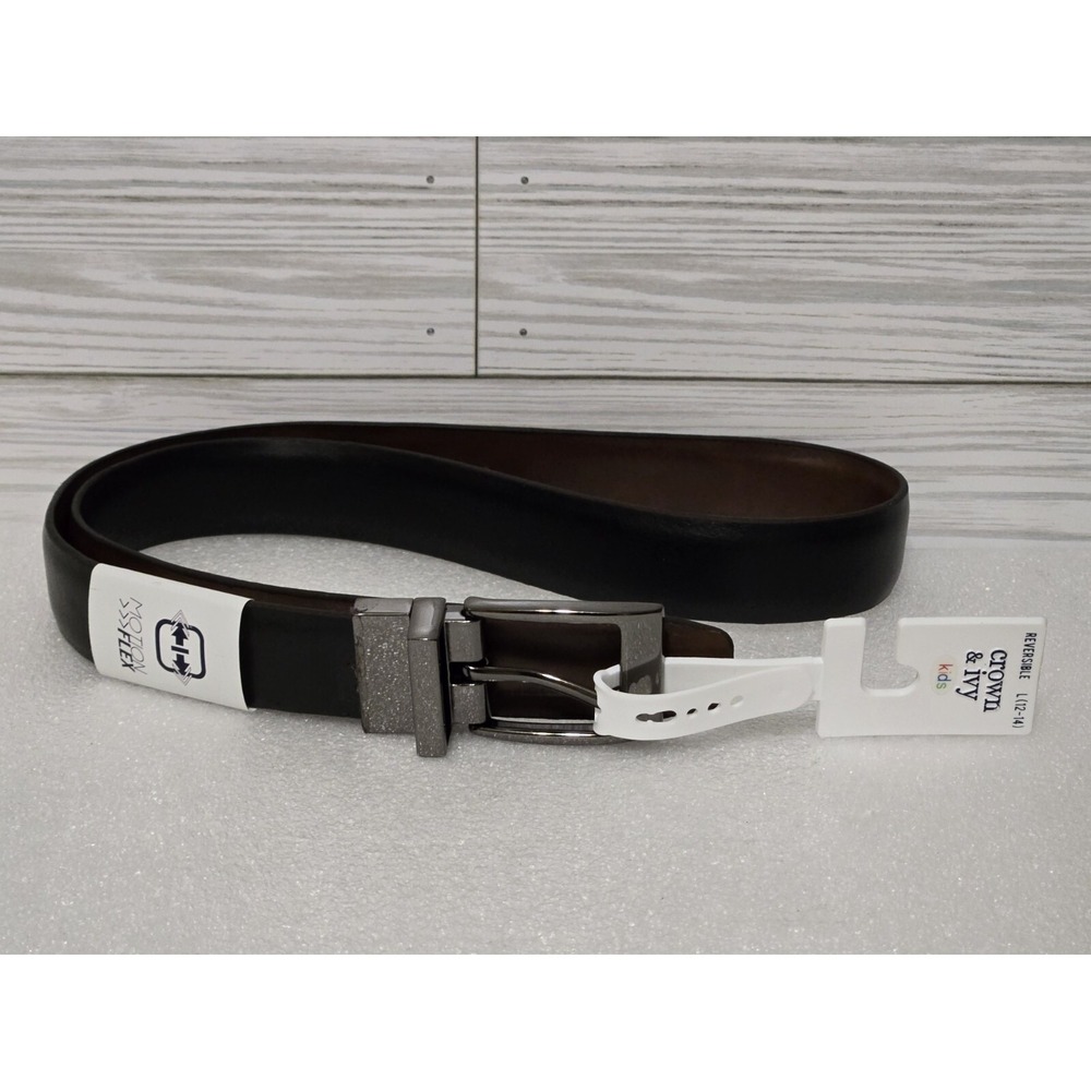 Crown & Ivy Kids Belt Motion Flex Size L Brown Black Reversible‎ Boys